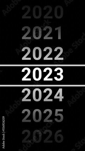 Vertical video 2000 to 2025 countdown new year animation