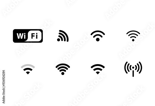 Wifi signal icon set PNG wireless and wifi icon. Satellite bar for mobile, radio and computer. Contact point. A set of network connection tags.