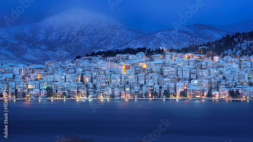view of the city of Kastoria in Winter