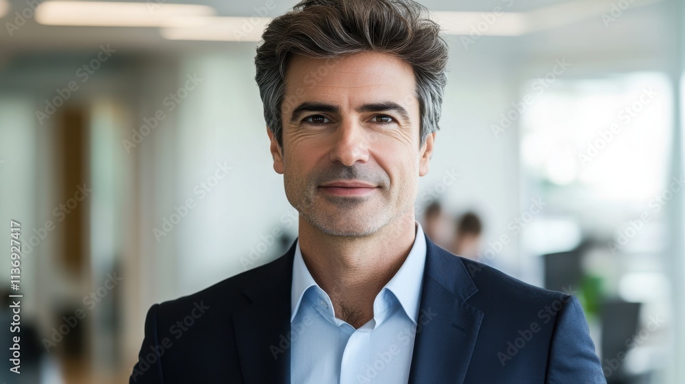 Confident Businessman in Modern Office Environment Confident Businessman in Modern Office Environment