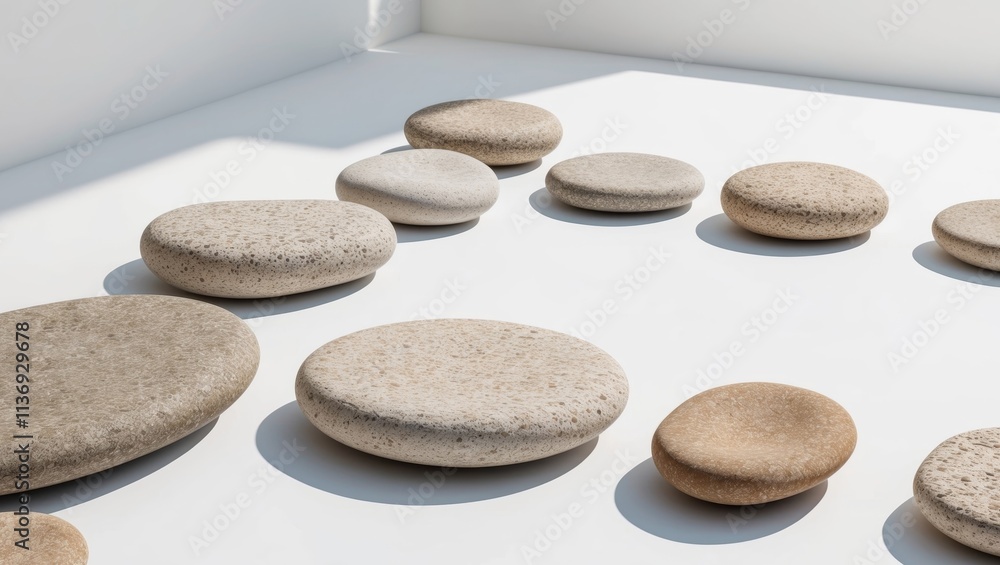 Natural stone path stones on white isolate background Natural stone path stones on white isolate background
