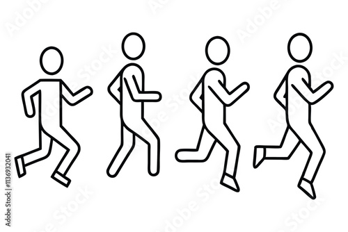 Marathon runner icon line art drawing