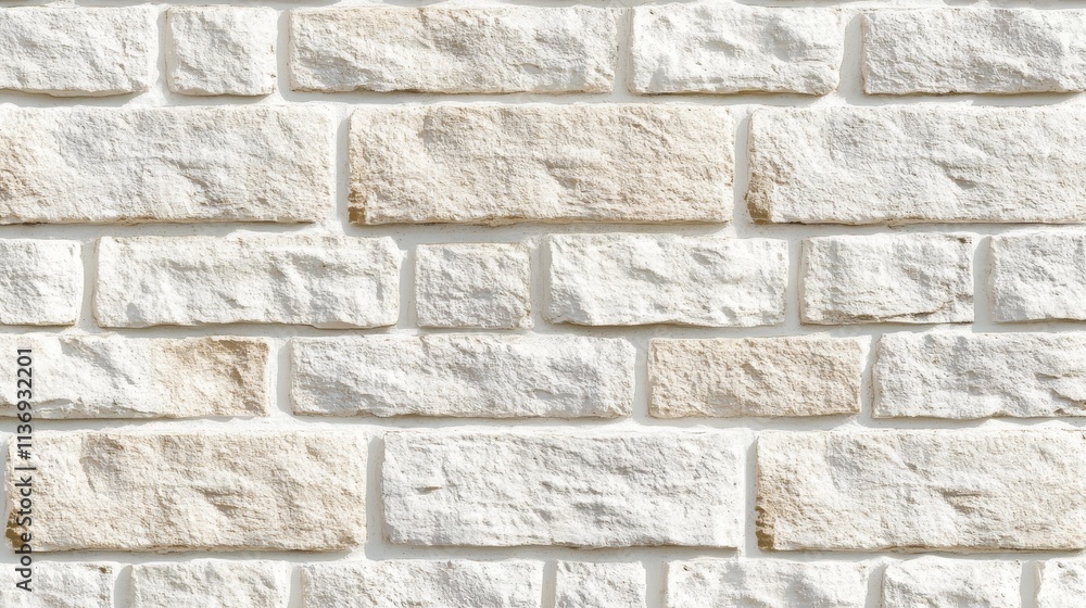 Fototapeta premium Seamless white brick wall texture for interior design or backsplash; minimal vector style.