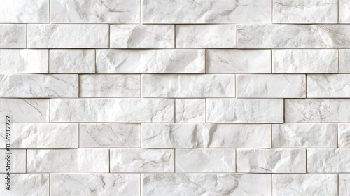 Seamless white brick wall texture for interior design or backsplash; minimal vector style. 