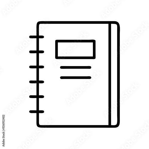 blank notebook icon, poet’s day line art, poets icon - simple black line art icon of blank notebook, symbolizing poets day celebrations. poet vector art.