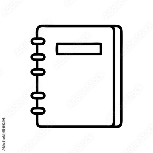 blank notebook icon, poet’s day line art, poets icon - simple black line art icon of blank notebook, symbolizing poets day celebrations. poet vector art.