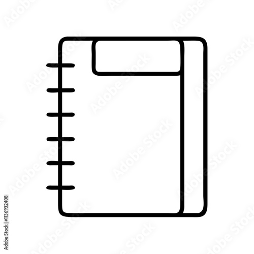 blank notebook icon, poet’s day line art, poets icon - simple black line art icon of blank notebook, symbolizing poets day celebrations. poet vector art.