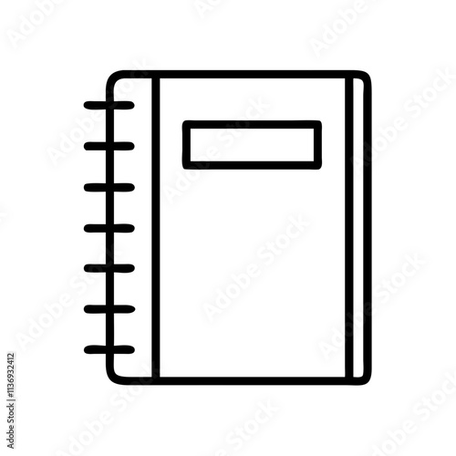 blank notebook icon, poet’s day line art, poets icon - simple black line art icon of blank notebook, symbolizing poets day celebrations. poet vector art.