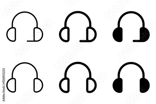 Customer service support icon. Headset with microphone symbol. Headphones sign. Earphones illustration.