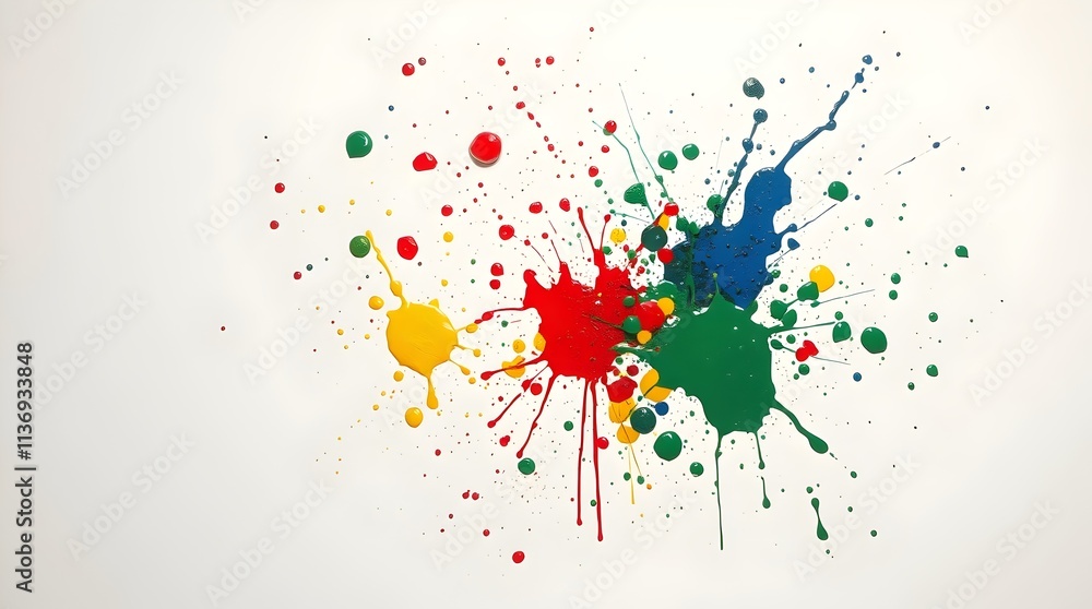 vibrant paint splash with chaotic brushstrokes on a white background for use in creative advertising or graphic designs vibrant paint splash with chaotic brushstrokes on a white background for use in creative advertising or graphic designs