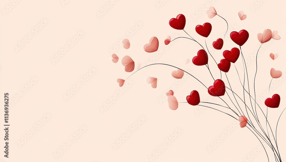 Obraz premium A Beautiful Arrangement of HeartShaped Flowers Symbolizing Deep Love and Romance, Perfect for a Special Valentines Day Celebration and Gifting to That Cherished Someone You Adore