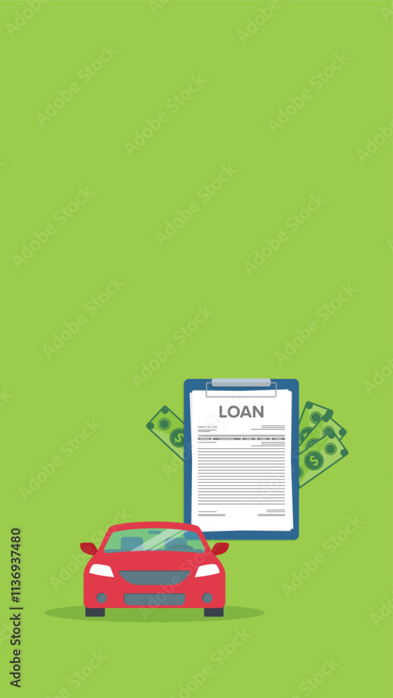Car with a car loan form Car with a car loan form