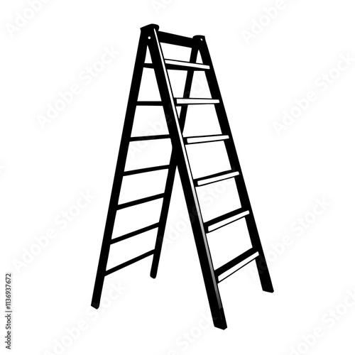 Ladder icon in black and white.  
