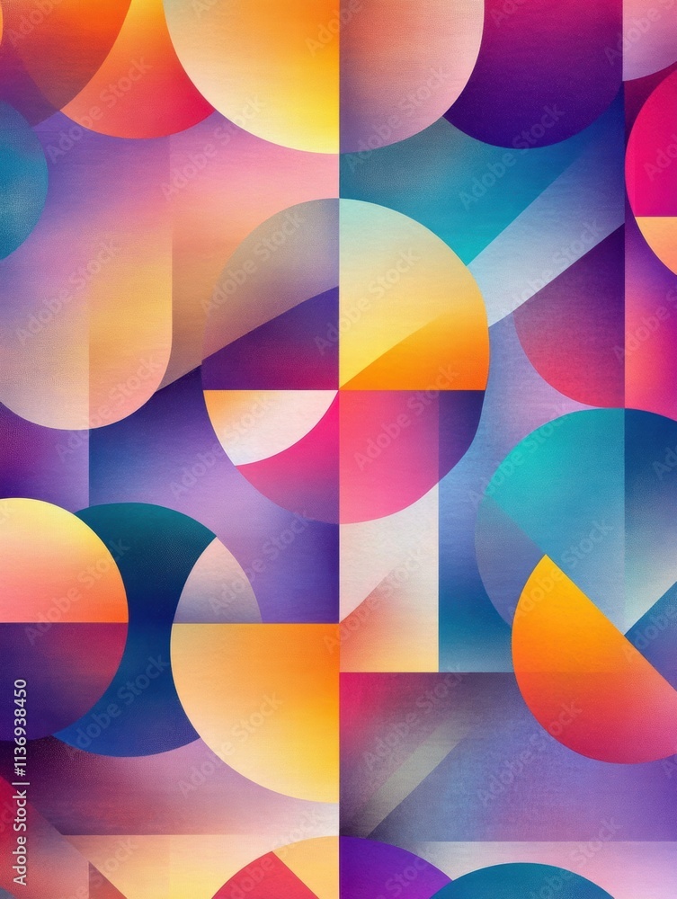Colorful geometric shapes intertwine in a seamless pattern, creating an engaging abstract design filled with vibrant hues and smooth transitions. Generative AI Colorful geometric shapes intertwine in a seamless pattern, creating an engaging abstract design filled with vibrant hues and smooth transitions. Generative AI