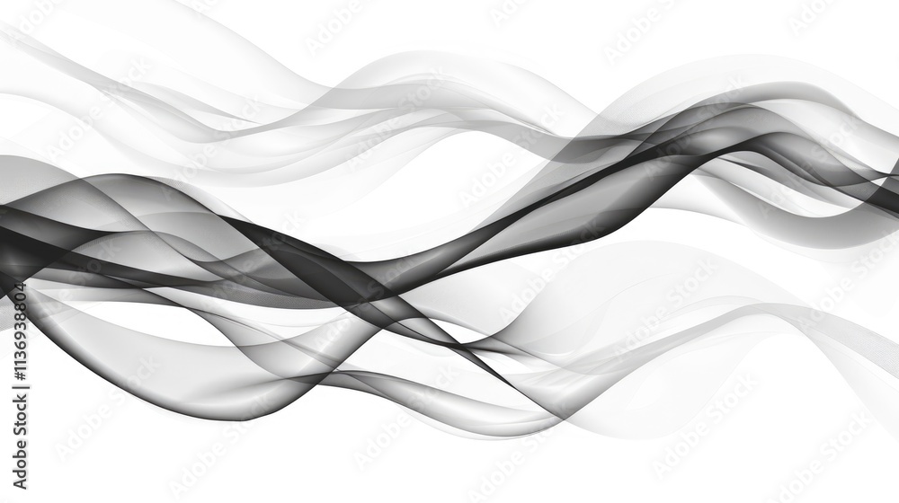 Abstract black and white waves creating a fluid and dynamic visual effect. Abstract black and white waves creating a fluid and dynamic visual effect.