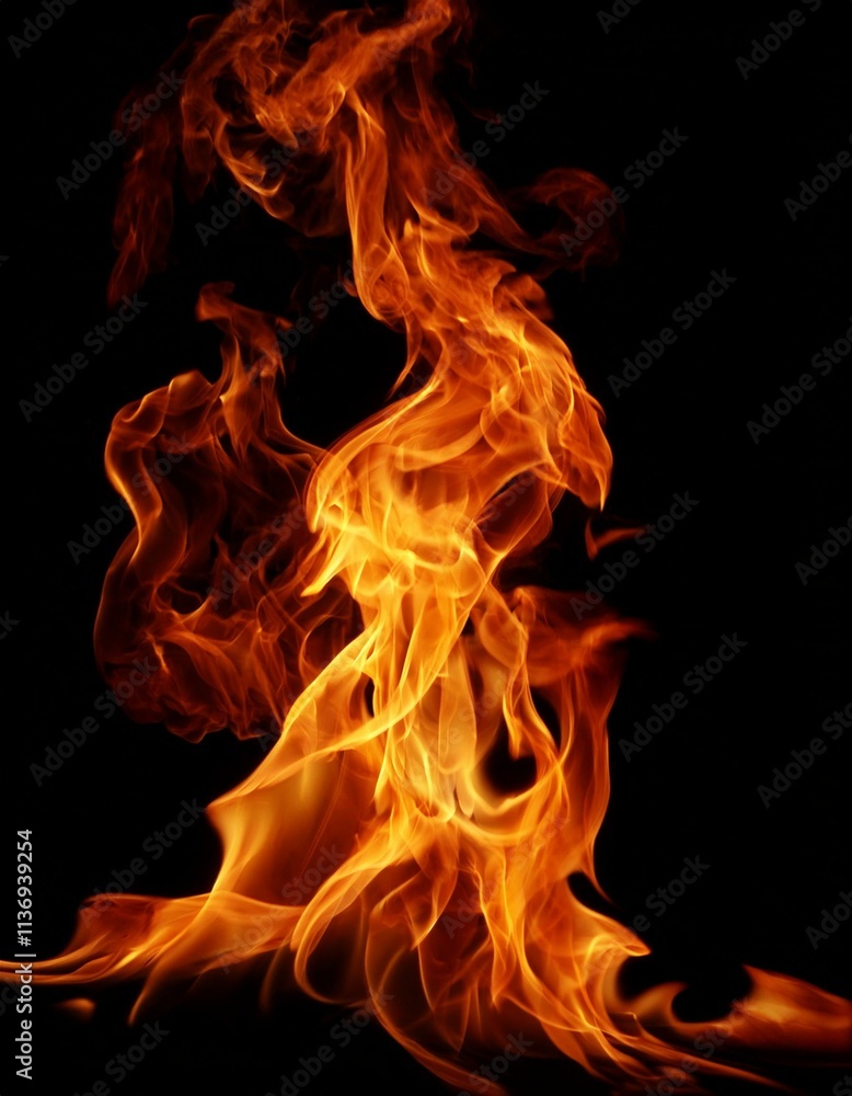 image de feu sur fond, noir, flammes brulantes en ia image de feu sur fond, noir, flammes brulantes en ia