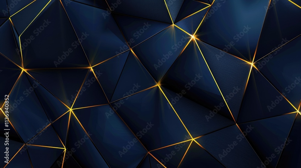 A geometric abstract design featuring dark triangles with glowing edges. A geometric abstract design featuring dark triangles with glowing edges.
