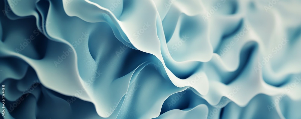 Obraz premium Abstract motion background - soft wave pattern, blue and white - loop