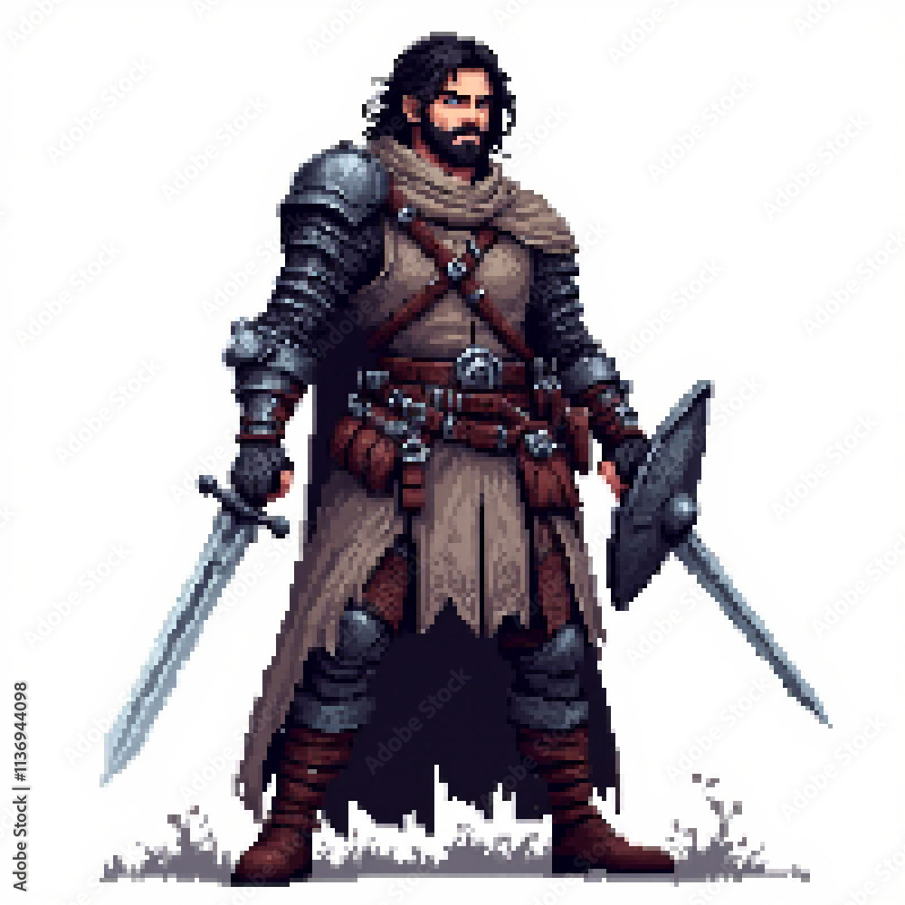 Fototapeta premium Pixel art warrior 