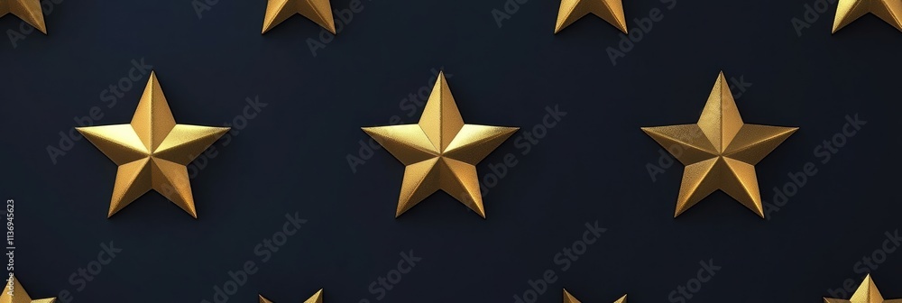 Obraz premium A stunning gold star arrangement on a dark background creates a stylish, elegant design for various uses. Generative AI