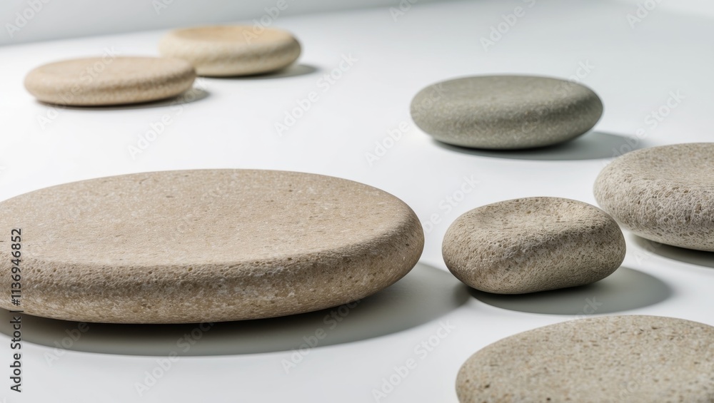 Natural stone path stones on white isolate background Natural stone path stones on white isolate background