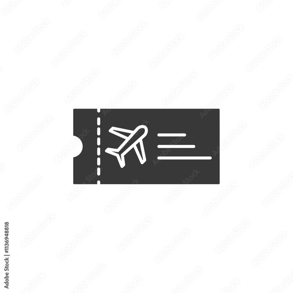 Plane Ticket Icon Set Vector illustration in black Plane Ticket Icon Set Vector illustration in black