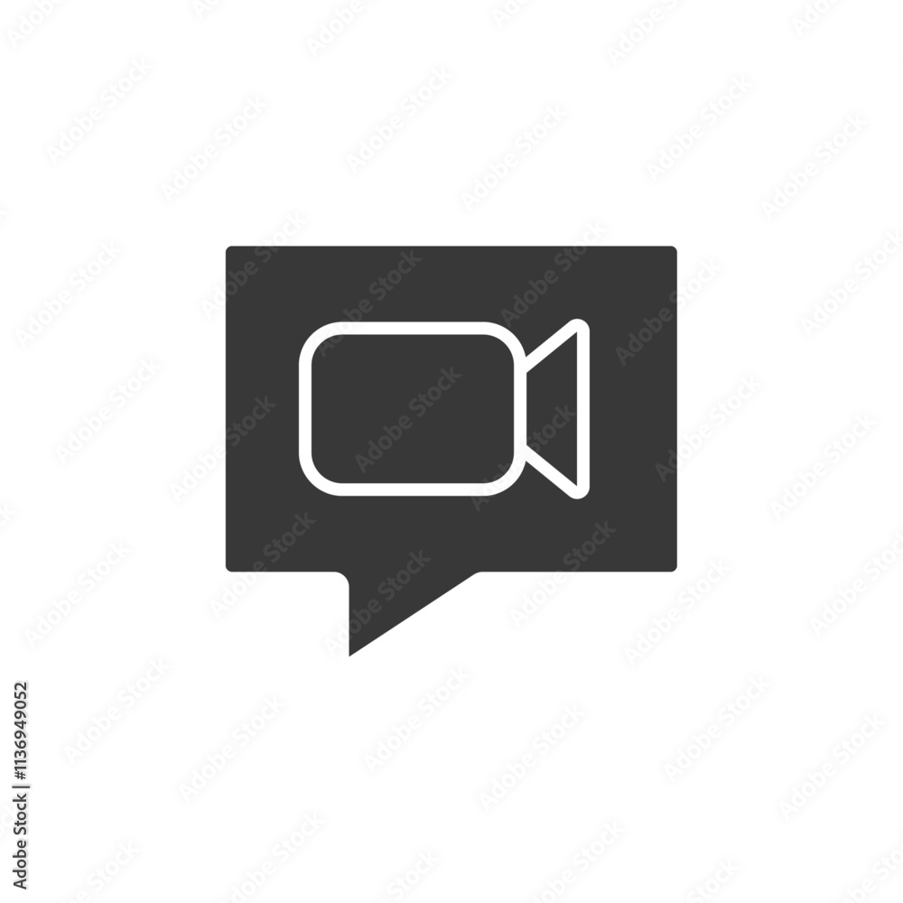 Video Call Icon Set Vector illustration in black Video Call Icon Set Vector illustration in black