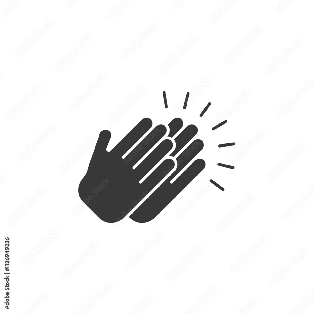 Clap Icon Set Vector illustration in black Clap Icon Set Vector illustration in black