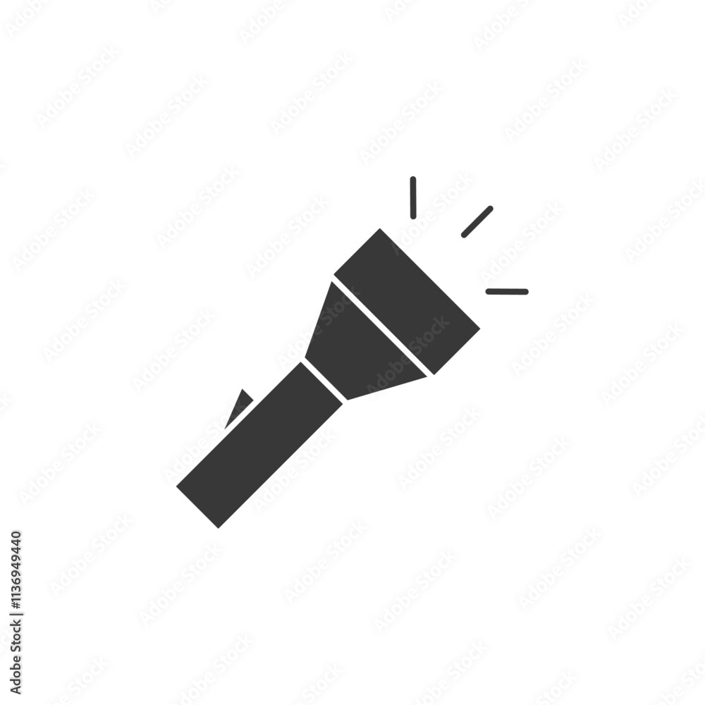 Flashlight Icon Set Vector illustration in black Flashlight Icon Set Vector illustration in black