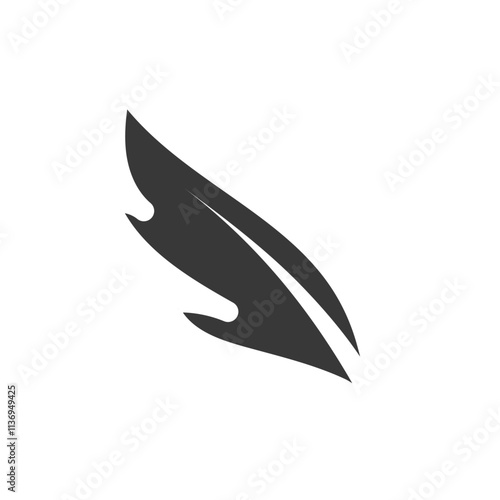 Feather Icon Set Vector illustration in black