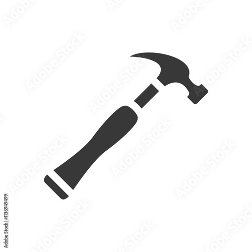 Hammer Icon Set Vector illustration in black