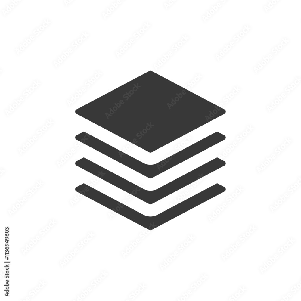 Layers Icon Set Vector illustration in black Layers Icon Set Vector illustration in black