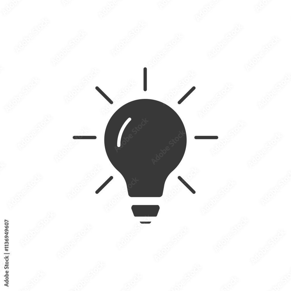 Light Bulb Icon Set Vector illustration in black Light Bulb Icon Set Vector illustration in black