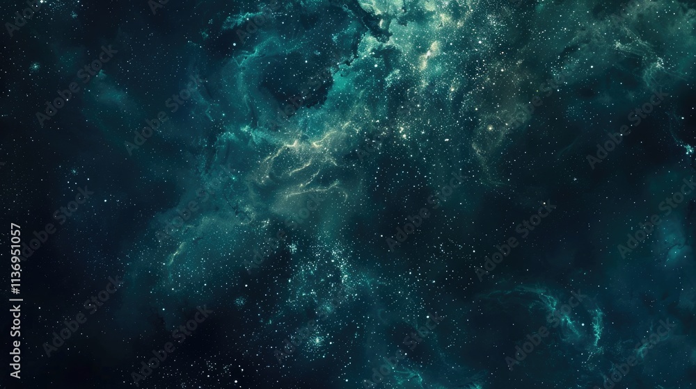 Fototapeta premium A cosmic scene depicting a vast, starry space filled with swirling nebulae and galaxies.