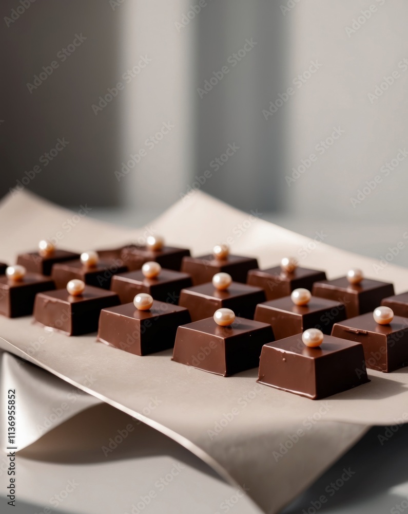 Gourmet Chocolate Squares with Orange Pearls Gourmet Chocolate Squares with Orange Pearls