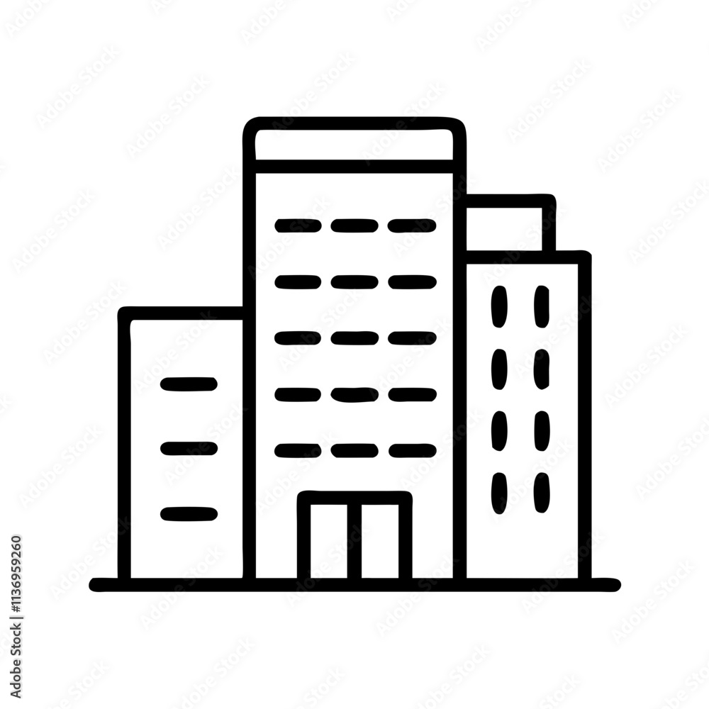office building icon, labor Day line art, labor day icon - simple black line art icon of office building, symbolizing labor day celebrations. labor day vector art. office building icon, labor Day line art, labor day icon - simple black line art icon of office building, symbolizing labor day celebrations. labor day vector art.