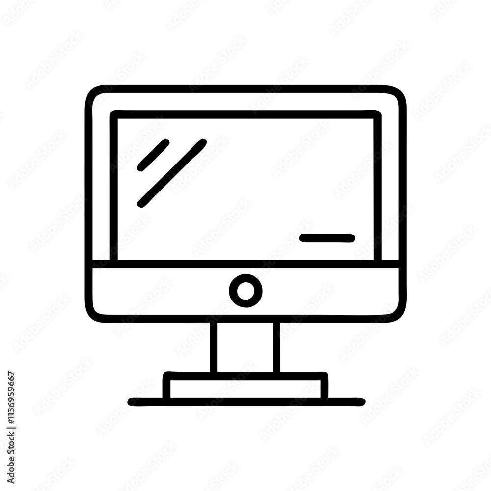 computer monitor icon, labor Day line art, labor day icon - simple black line art icon of computer monitor, symbolizing labor day celebrations. labor day vector art. computer monitor icon, labor Day line art, labor day icon - simple black line art icon of computer monitor, symbolizing labor day celebrations. labor day vector art.