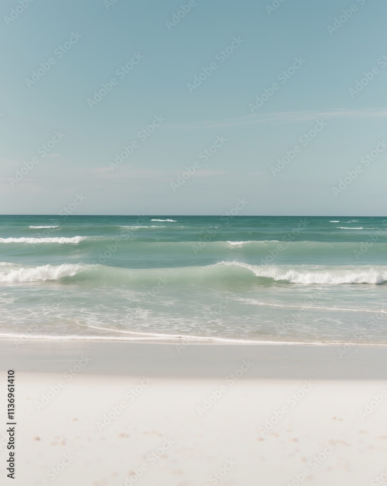 Soft Ocean Waves and White Sand Background Soft Ocean Waves and White Sand Background