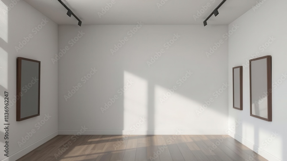 A set of various hanging gallery frames mockups in white and black frames against a wall background, shadow, interior, mockups A set of various hanging gallery frames mockups in white and black frames against a wall background, shadow, interior, mockups