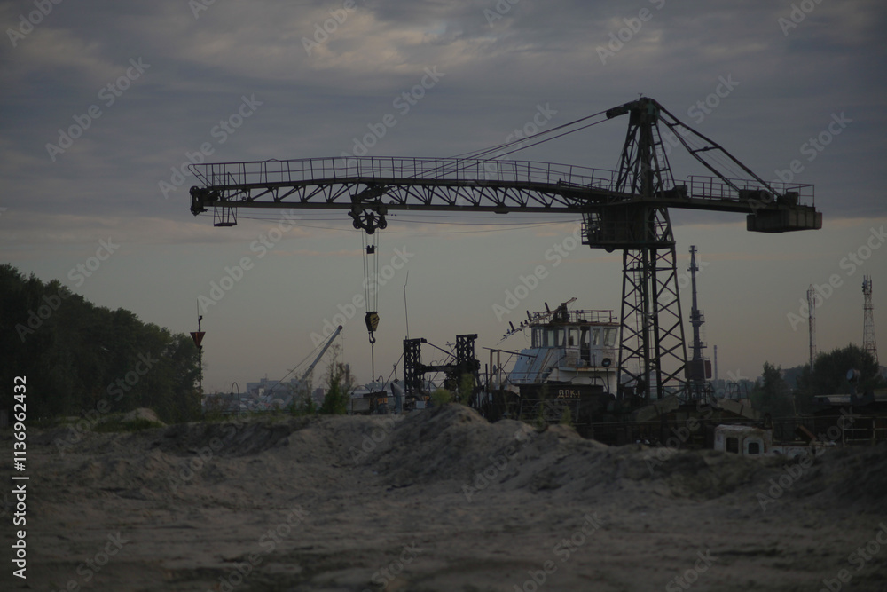 Port cranes in Novosibirsk Port cranes in Novosibirsk
