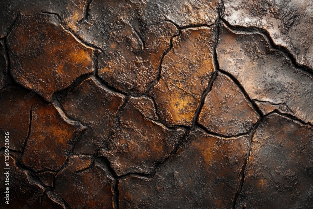 Dark brown textured surface resembling cracked earth or ancient stone. Dark brown textured surface resembling cracked earth or ancient stone.