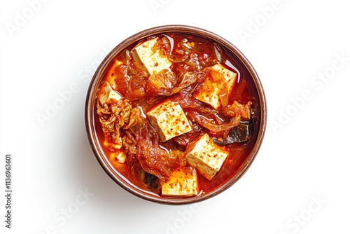 Spicy Kimchi Jjigae, a Korean stew with tofu and kimchi in a rich, flavorful broth.