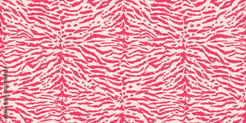 Tiger Skin Texture Seamless Pattern Vector in Hot Pink photo