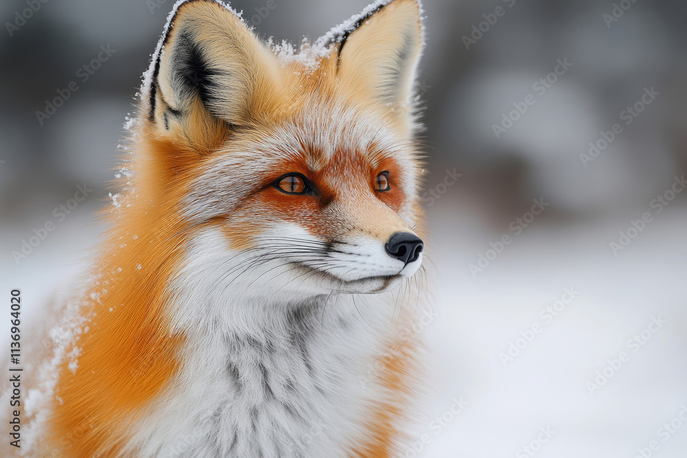 Fototapeta premium Red Fox in Winter Snow