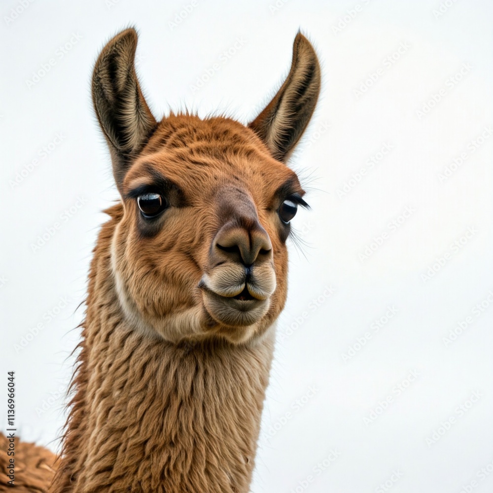Obraz premium close up of a llama on a plain white background