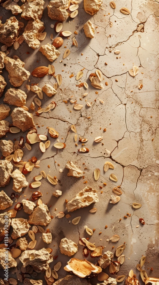 Cracked dried and weathered earth surface creating an abstract textured background Arid desert like cracked clay or mud with a rustic aged and deteriorated appearance Cracked dried and weathered earth surface creating an abstract textured background Arid desert like cracked clay or mud with a rustic aged and deteriorated appearance