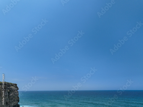 A serene view of the ocean ...