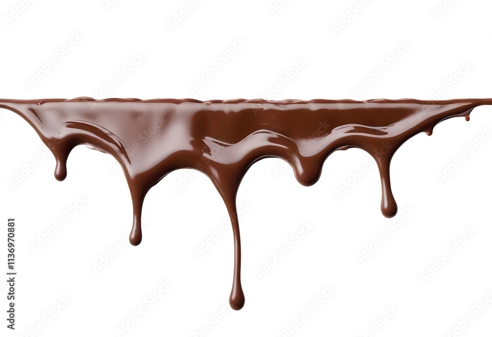 Melted chocolate dripping down a surface Melted chocolate dripping down a surface