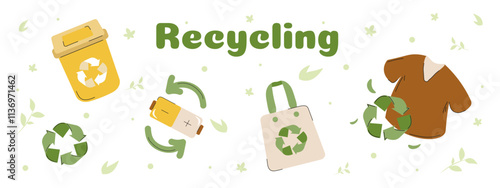 Promote recycling and sustainability through creative graphics and illustrations