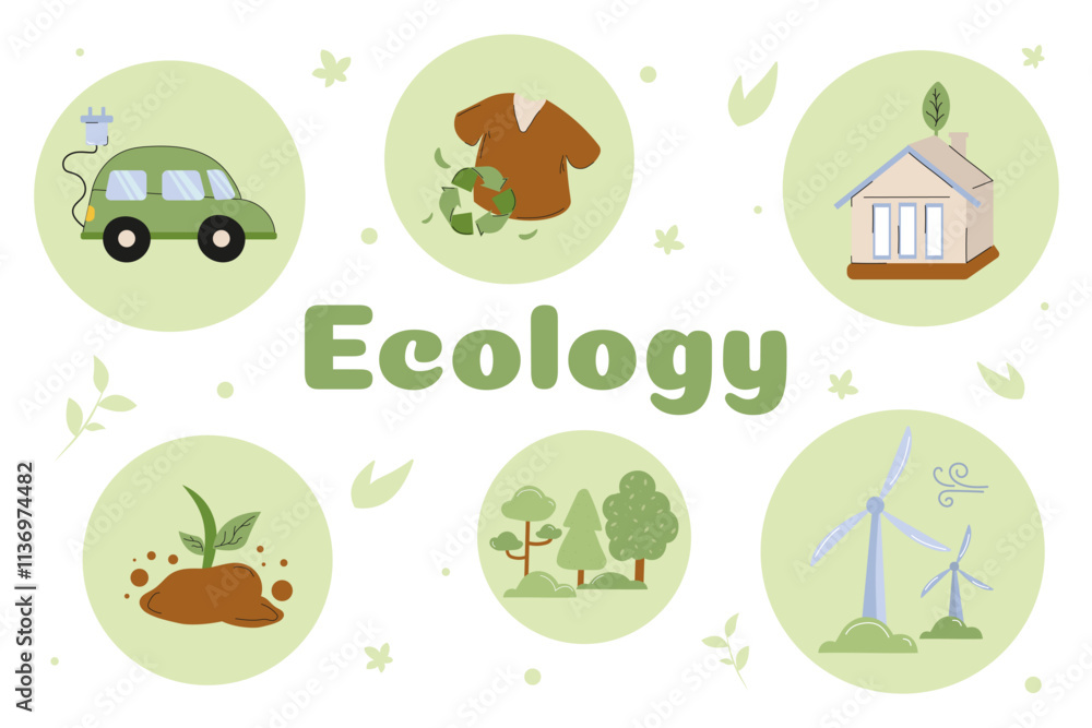 Fototapeta premium Concepts of ecology illustrating sustainable practices for a greener future